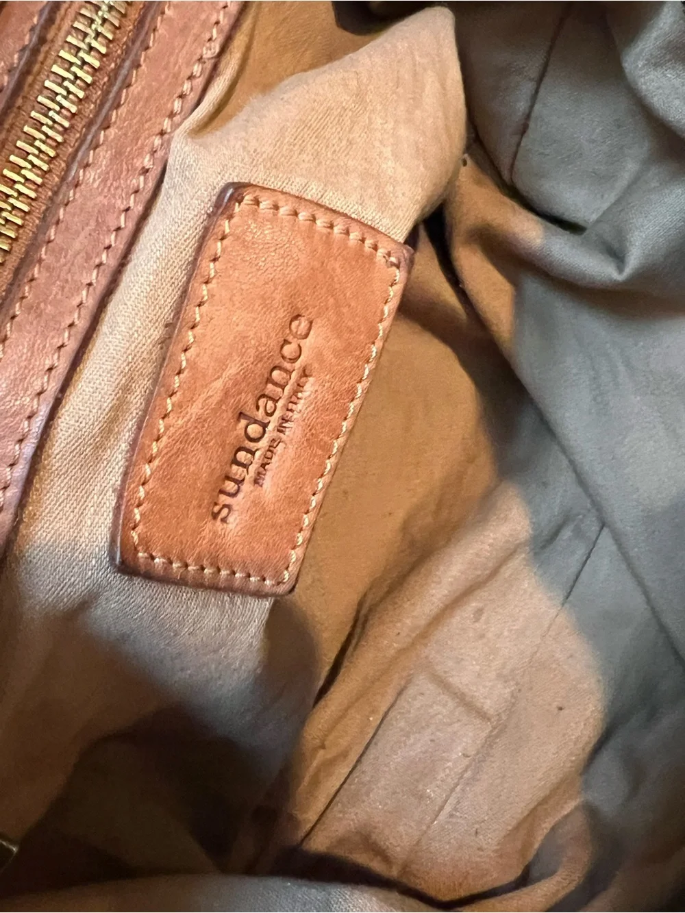Sundance Catalog Cognac Brown Woven Leather Basketweave Satchel Bag